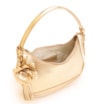 Bolsa De Mão Flor Couro Dourado - imagem 5