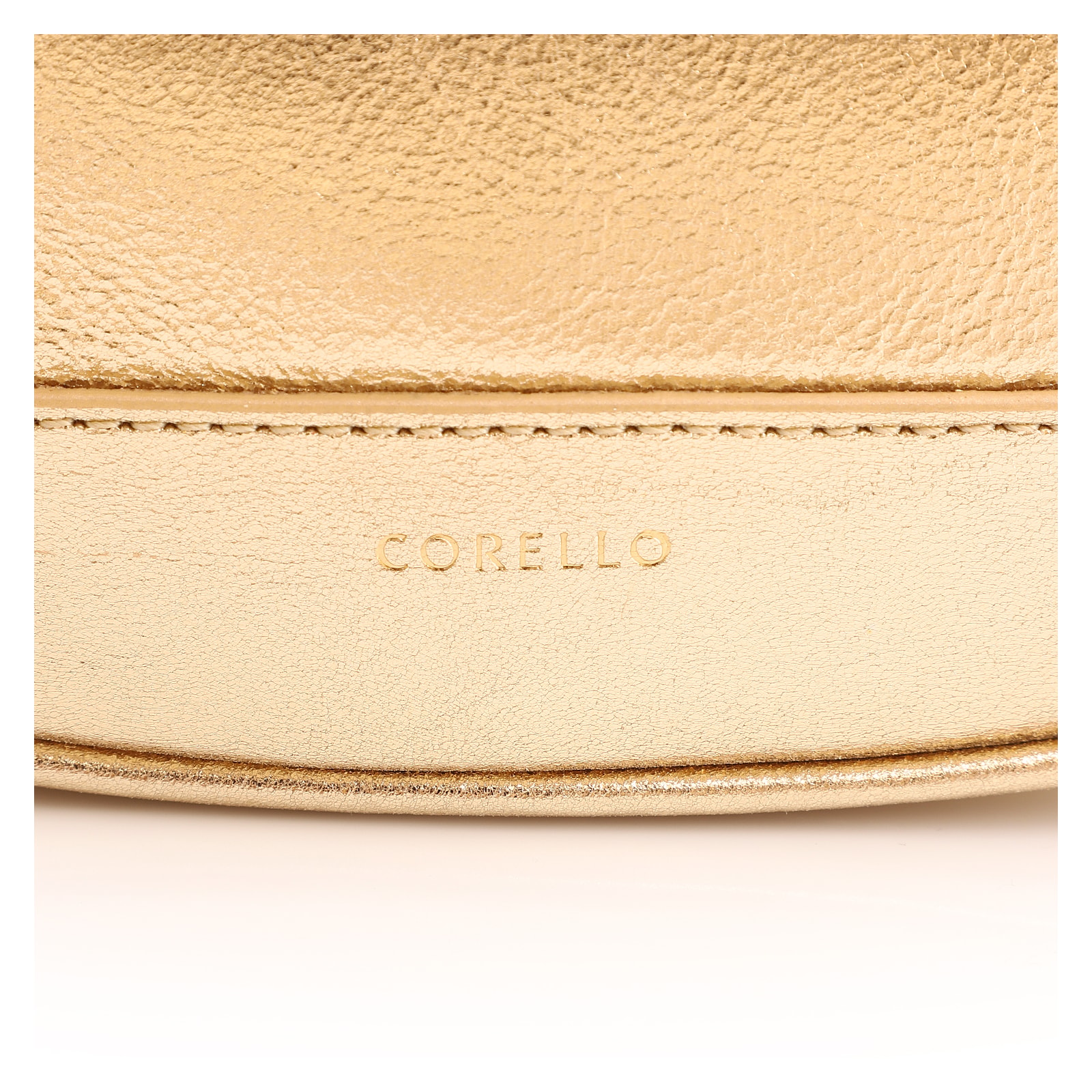 Bolsa De Mão Flor Couro Dourado