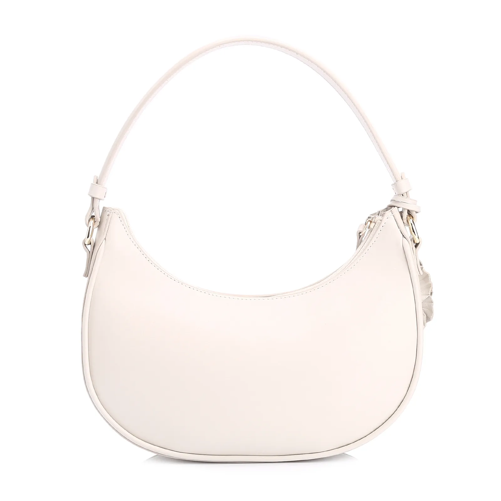 Bolsa De Mão Flor Couro Off White