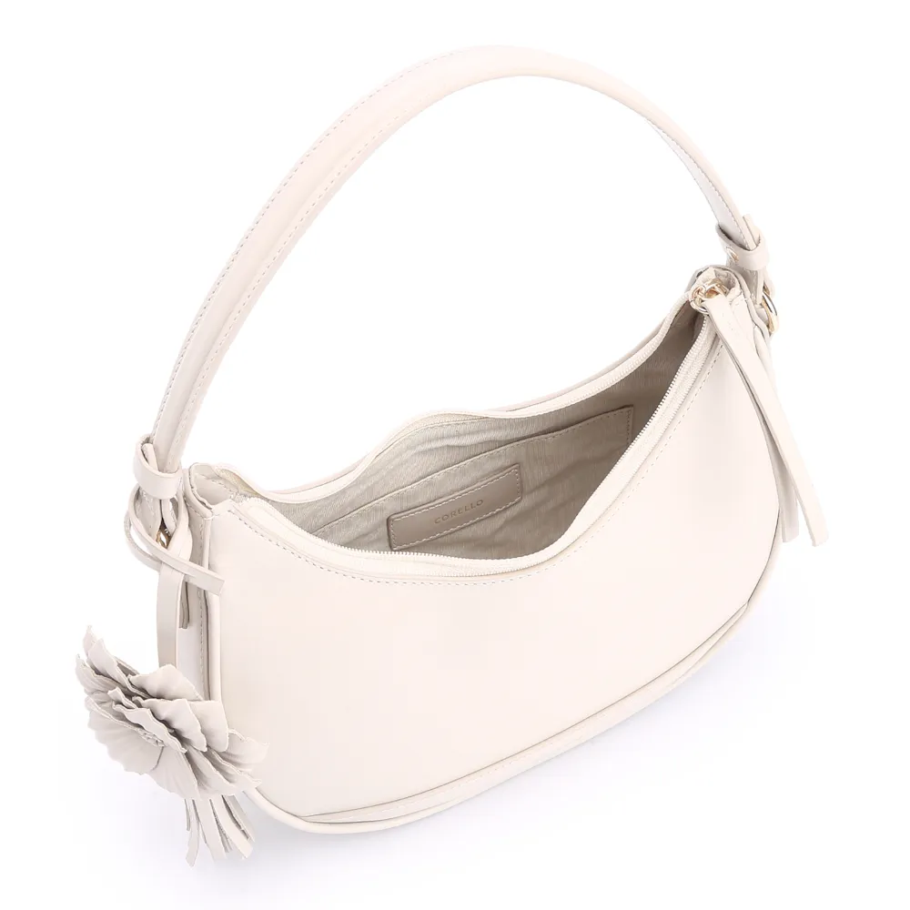 Bolsa De Mão Flor Couro Off White - imagem 5