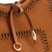 Bolsa De Mão Laser Cut Couro Camurça/Couro Marrom - imagem 5