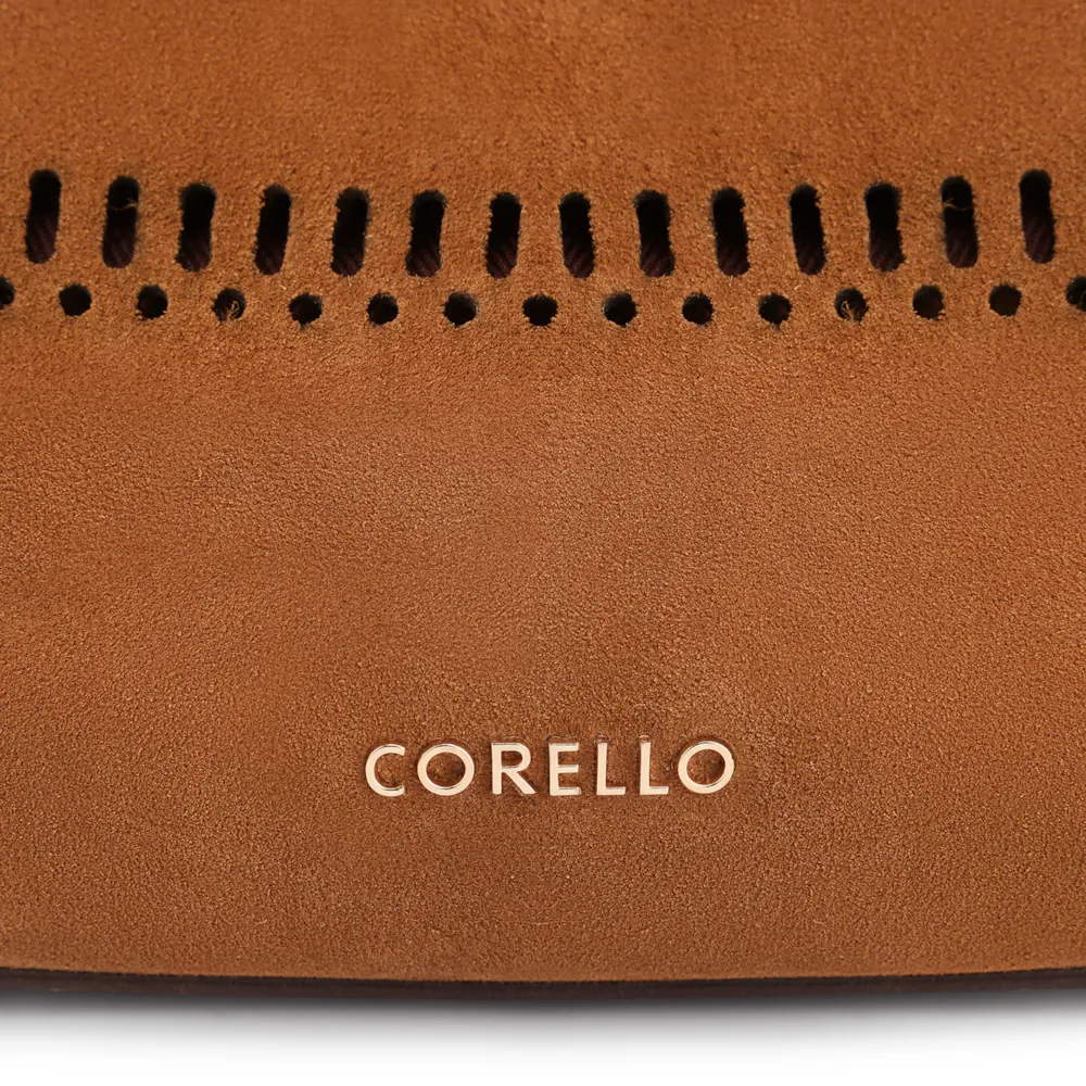 Bolsa De Mão Laser Cut Couro Camurça/Couro Marrom - imagem 6