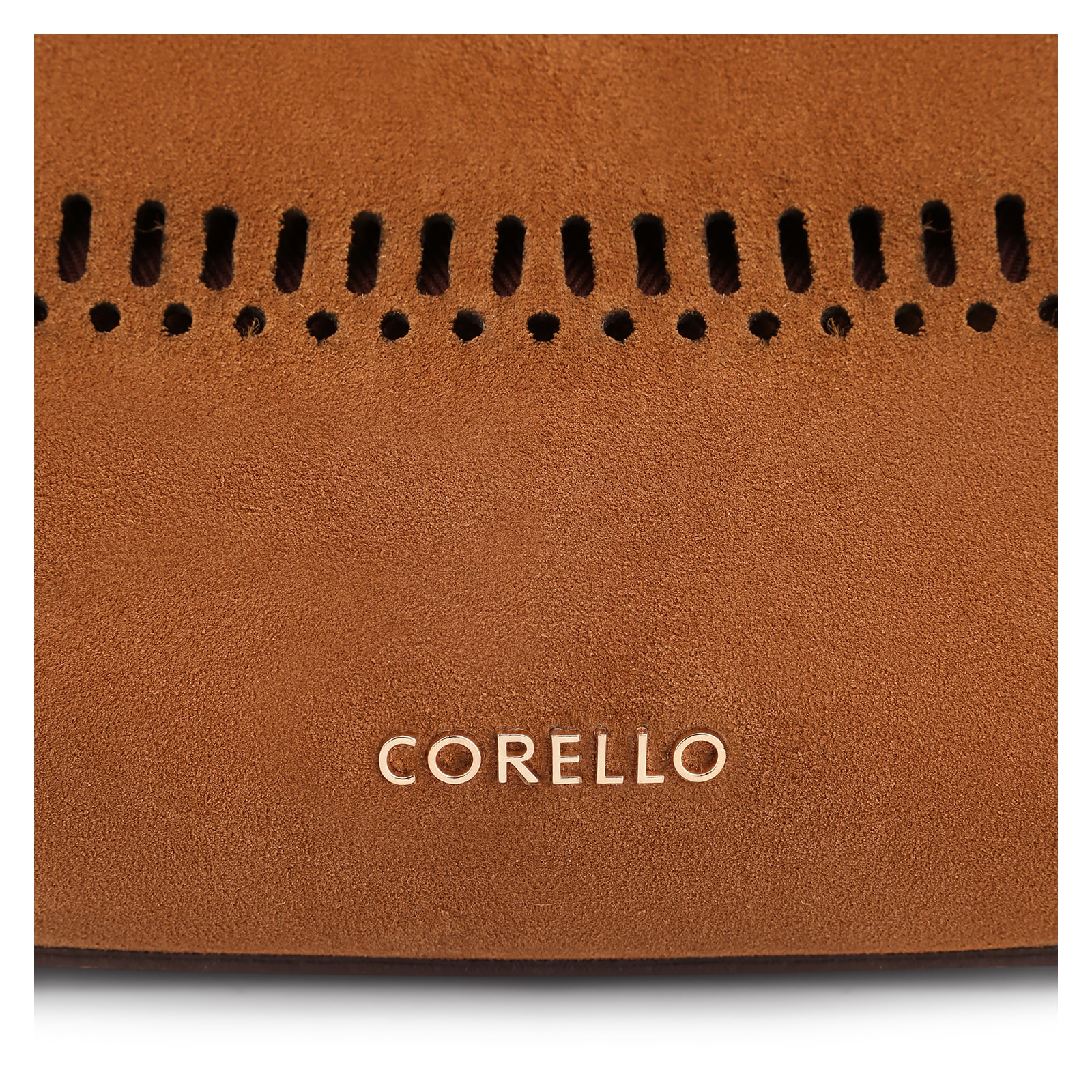 Bolsa De Mão Laser Cut Couro Camurça/Couro Marrom