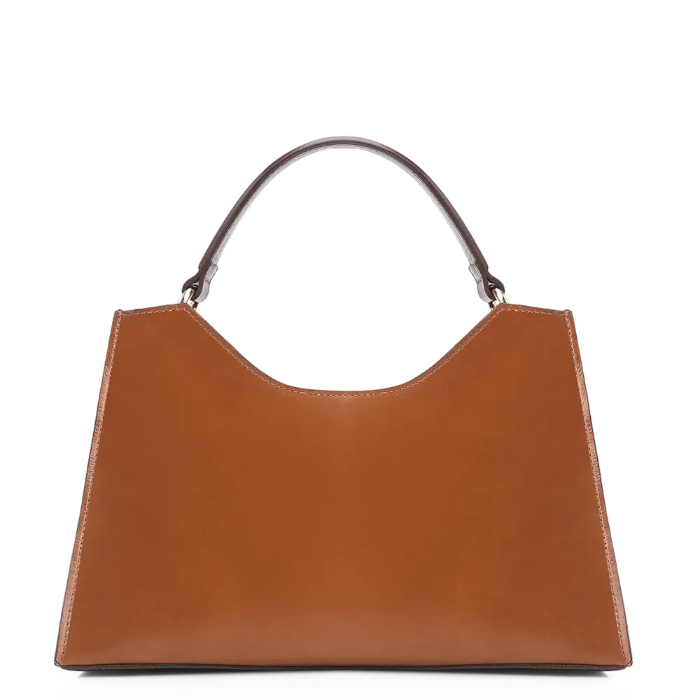 Bolsa De Mão Laser Cut Couro Camurça/Couro Marrom - imagem 3