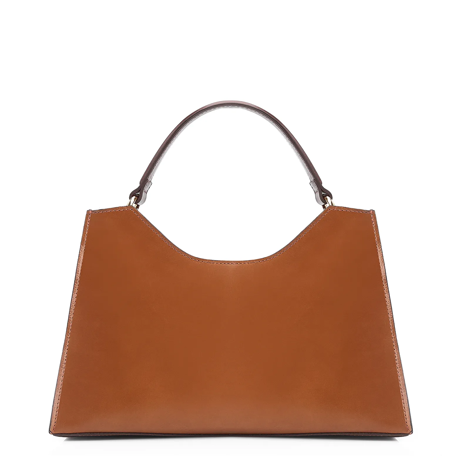 Bolsa De Mão Laser Cut Couro Camurça/Couro Marrom