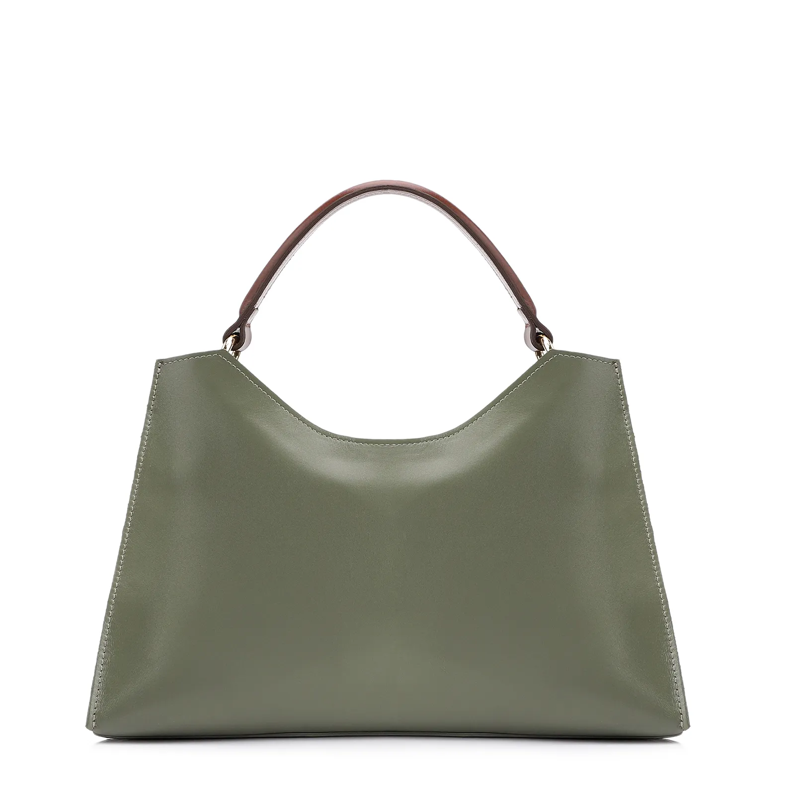 Bolsa De Mão Laser Cut Couro Camurça/Couro Verde
