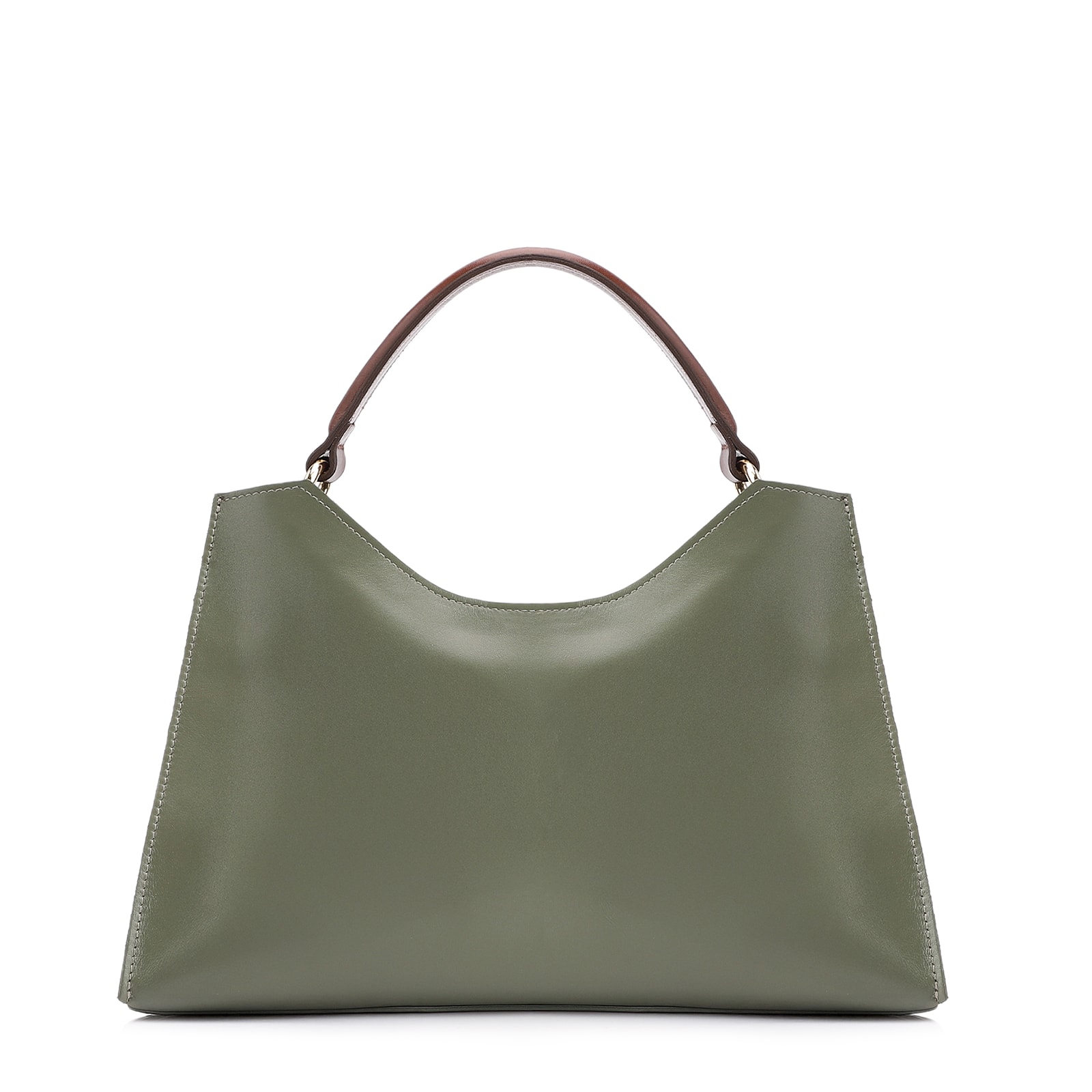 Bolsa De Mão Laser Cut Couro Camurça/Couro Verde