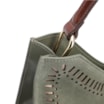 Bolsa De Mão Laser Cut Couro Camurça/Couro Verde - imagem 6