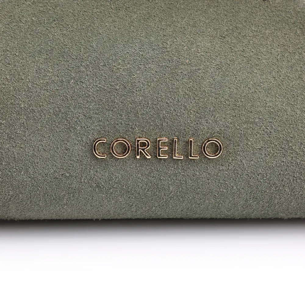 Bolsa De Mão Laser Cut Couro Camurça/Couro Verde - imagem 7
