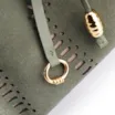 Bolsa De Mão Laser Cut Couro Camurça/Couro Verde - imagem 8
