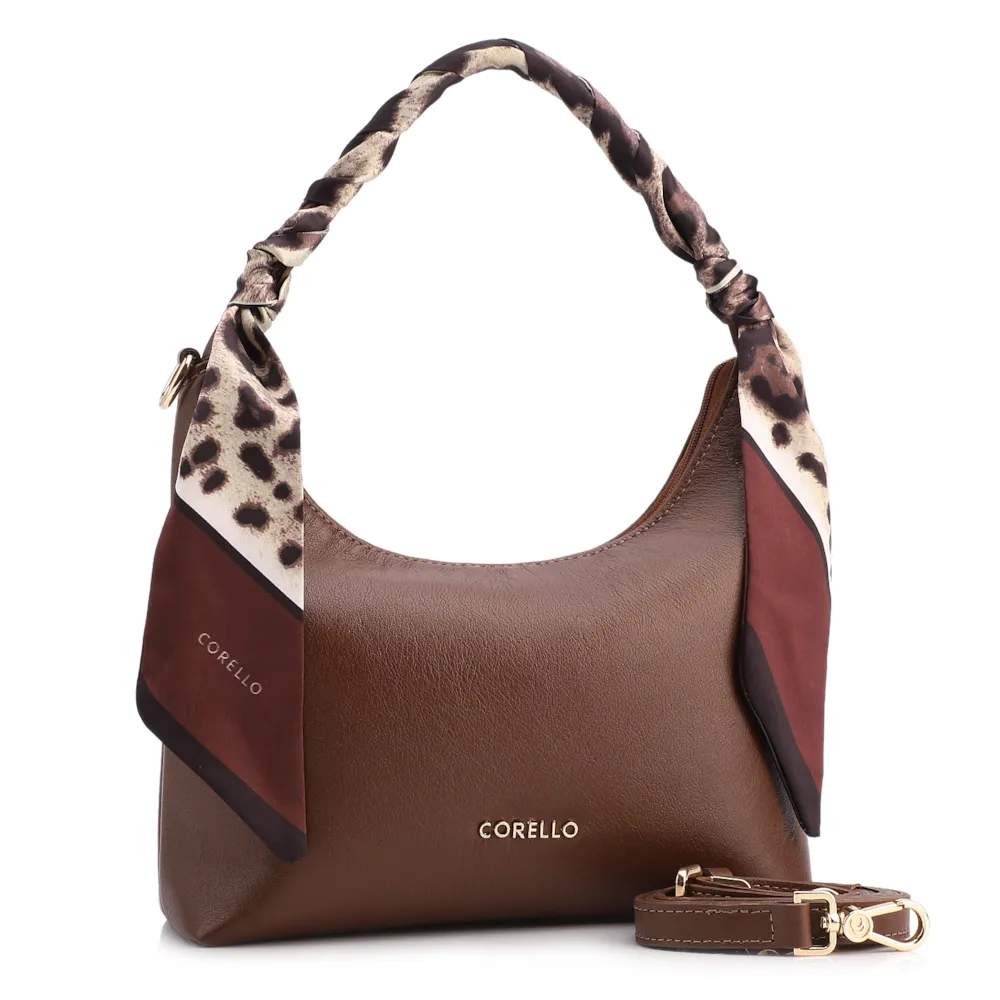 Bolsa De Mão Lenço Couro Marrom - imagem 3