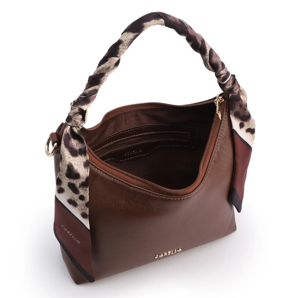 Bolsa De Mão Lenço Couro Marrom - imagem 4