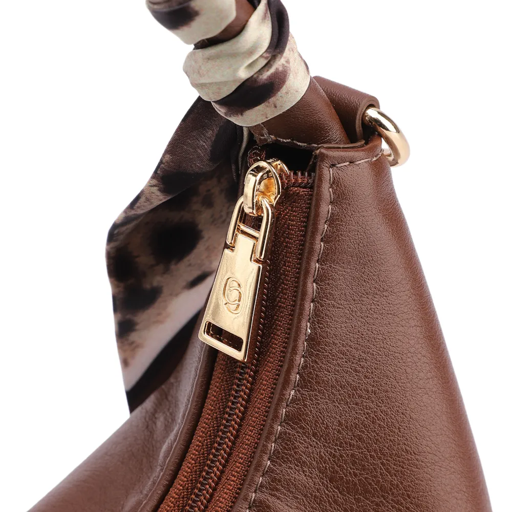 Bolsa De Mão Lenço Couro Marrom - imagem 5