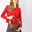 Bolsa De Mão Lenço Couro Marrom - imagem 2