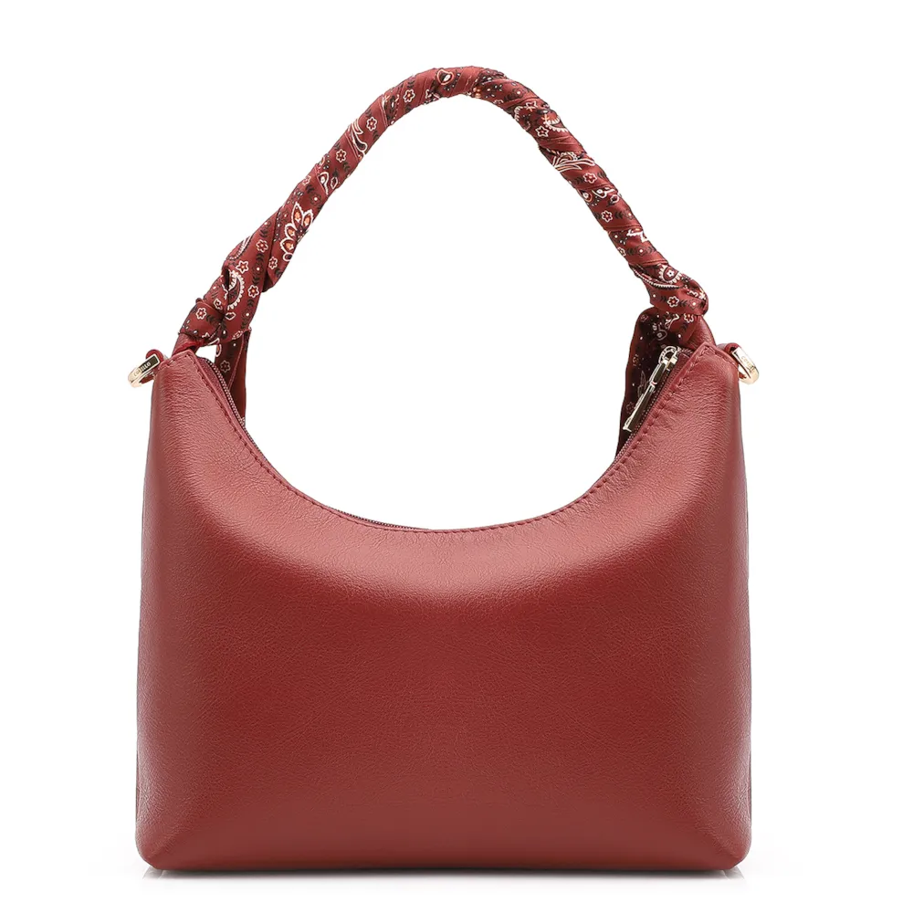 Bolsa De Mão Lenço Couro Vermelho - imagem 4