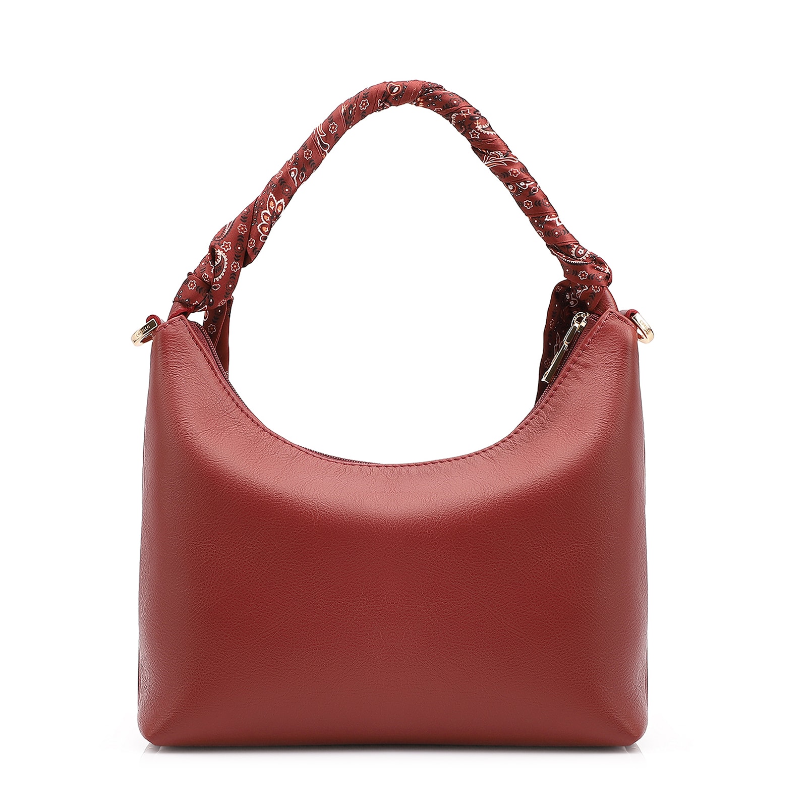 Bolsa De Mão Lenço Couro Vermelho