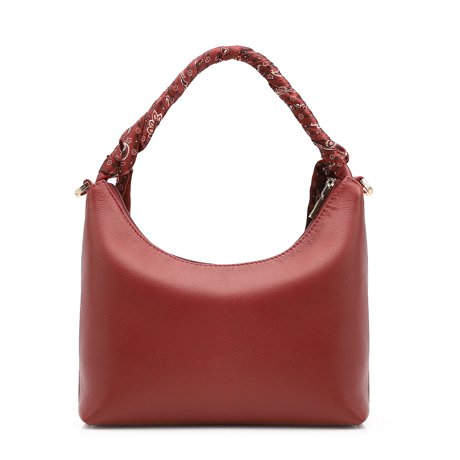 Bolsa De Mão Lenço Couro Vermelho