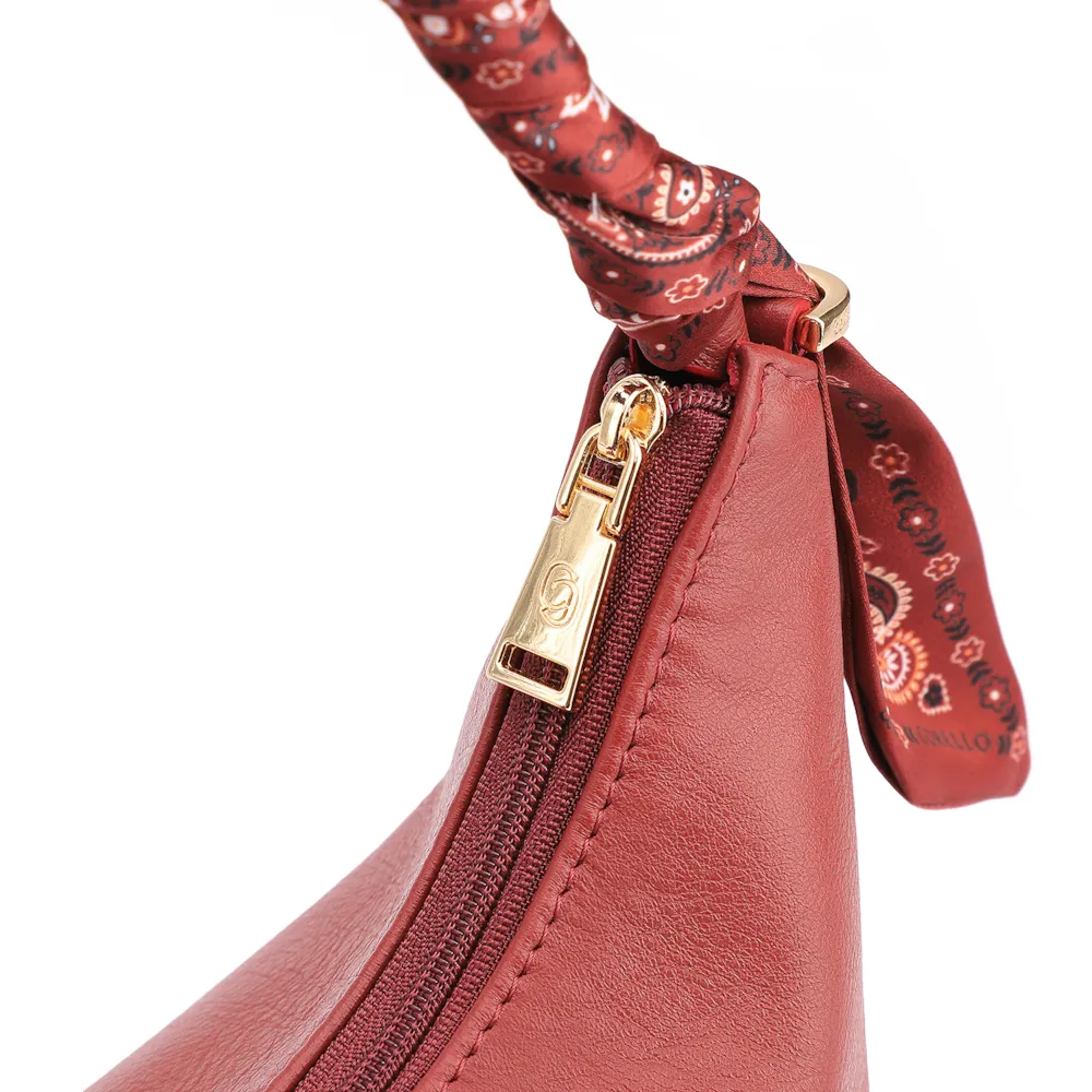 Bolsa De Mão Lenço Couro Vermelho - imagem 6