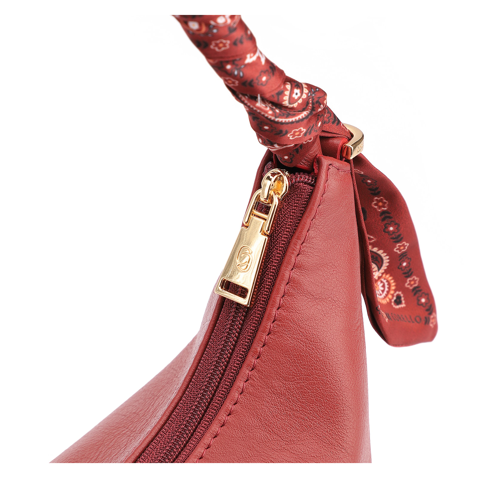 Bolsa De Mão Lenço Couro Vermelho