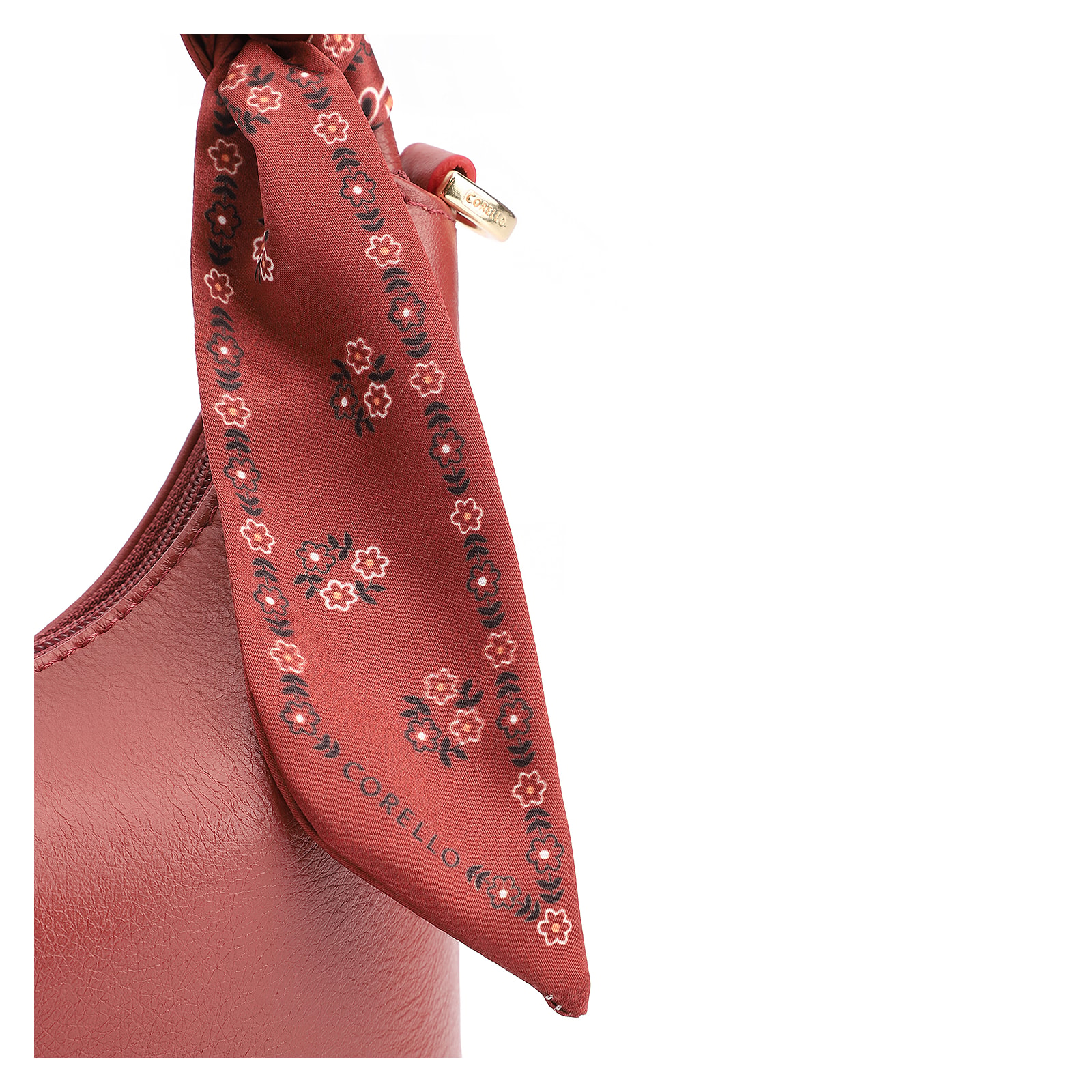 Bolsa De Mão Lenço Couro Vermelho