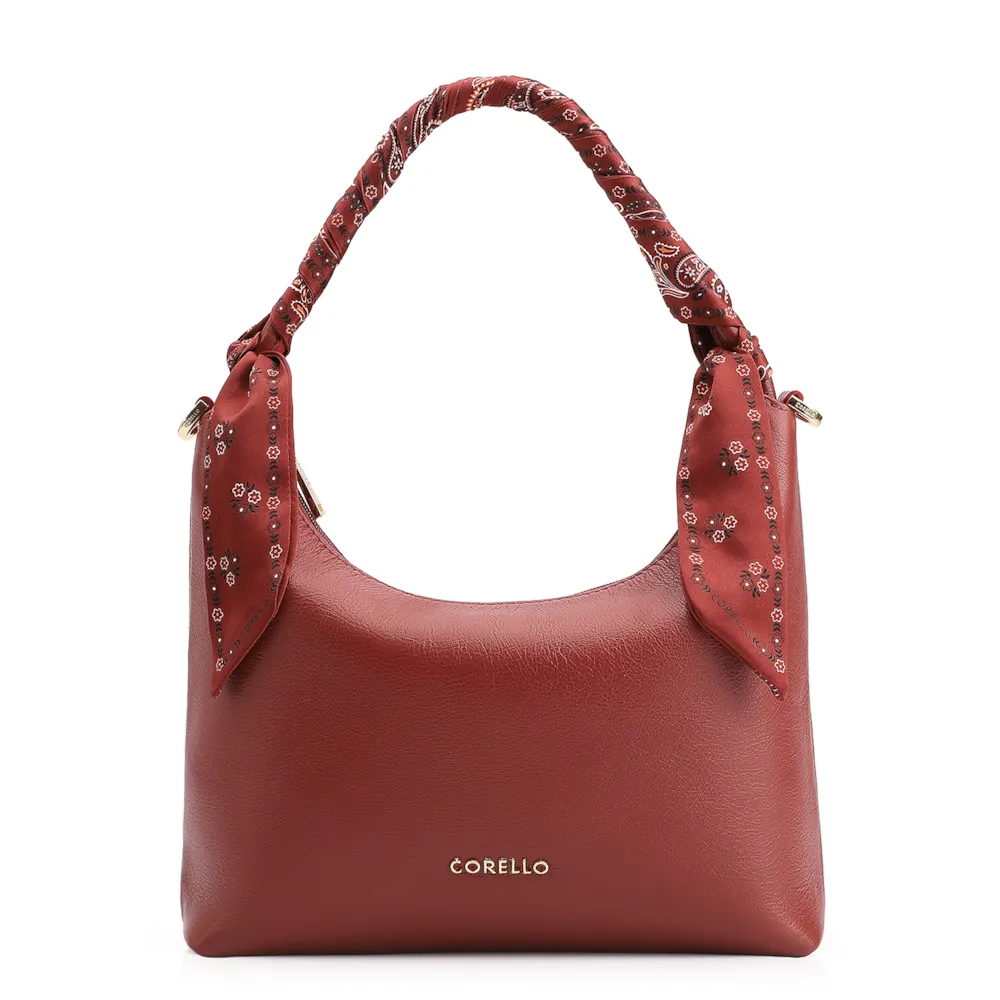 Bolsa De Mão Lenço Couro Vermelho