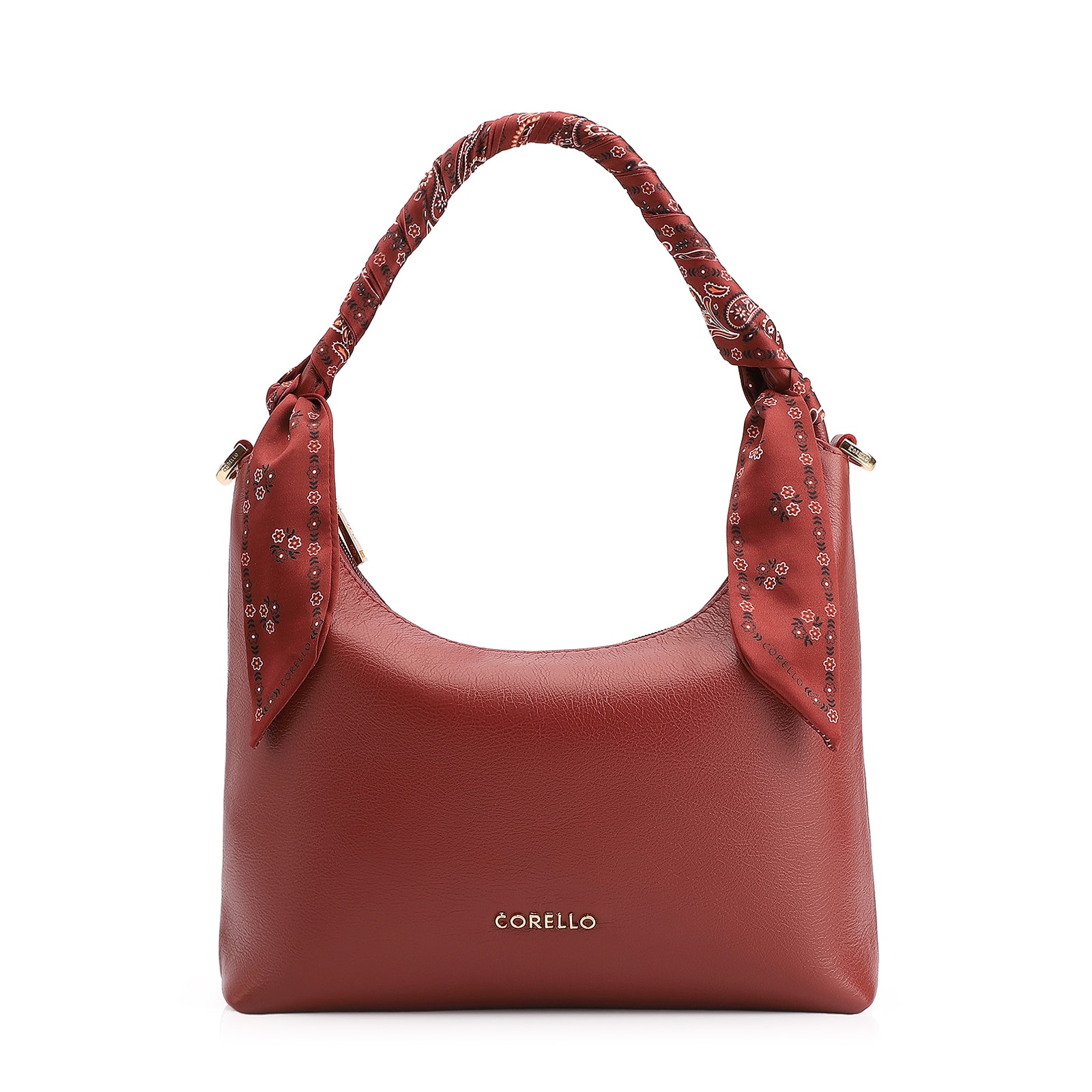 Bolsa De Mão Lenço Couro Vermelho