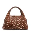 Bolsa De Mão Média Couro Marrom Animal Print Pelo - imagem 3