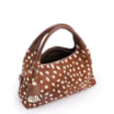 Bolsa De Mão Média Couro Marrom Animal Print Pelo - imagem 4