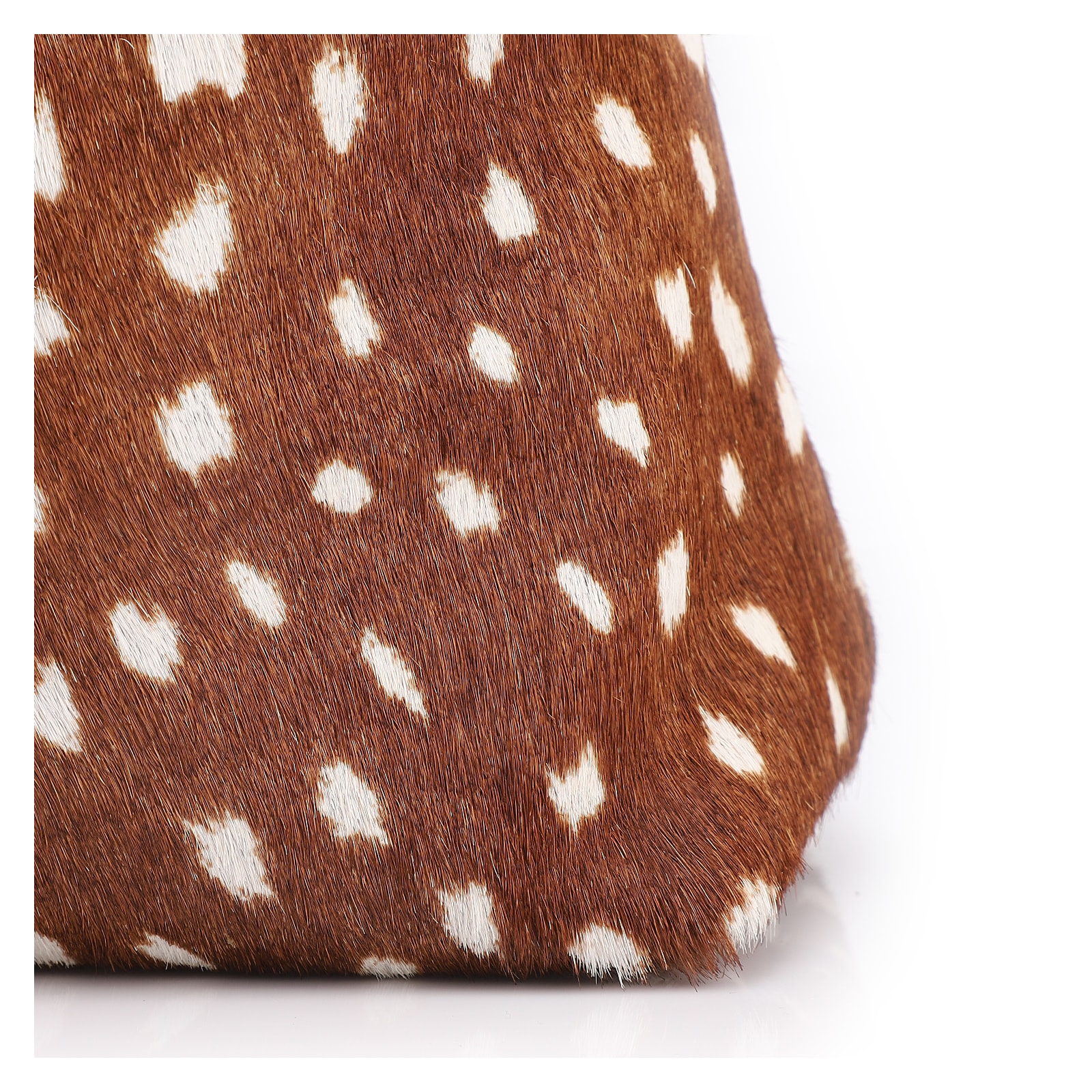 Bolsa De Mão Média Couro Marrom Animal Print Pelo