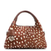 Bolsa De Mão Média Couro Marrom Animal Print Pelo - imagem 1