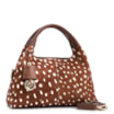 Bolsa De Mão Média Couro Marrom Animal Print Pelo - imagem 2