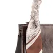 Bolsa De Mão Média Couro Marrom Lenço Python - imagem 7