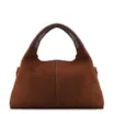 Bolsa De Mão Média Couro Nobuck Floater Marrom Miçangas - imagem 3