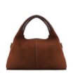 Bolsa De Mão Média Couro Nobuck Floater Marrom Miçangas - imagem 3