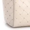 Bolsa De Mão Média Couro Textura Tressê Off White Bolso Lateral - imagem 8