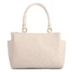 Bolsa De Mão Média Couro Textura Tressê Off White Bolso Lateral - imagem 3