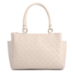 Bolsa De Mão Média Couro Textura Tressê Off White Bolso Lateral - imagem 1
