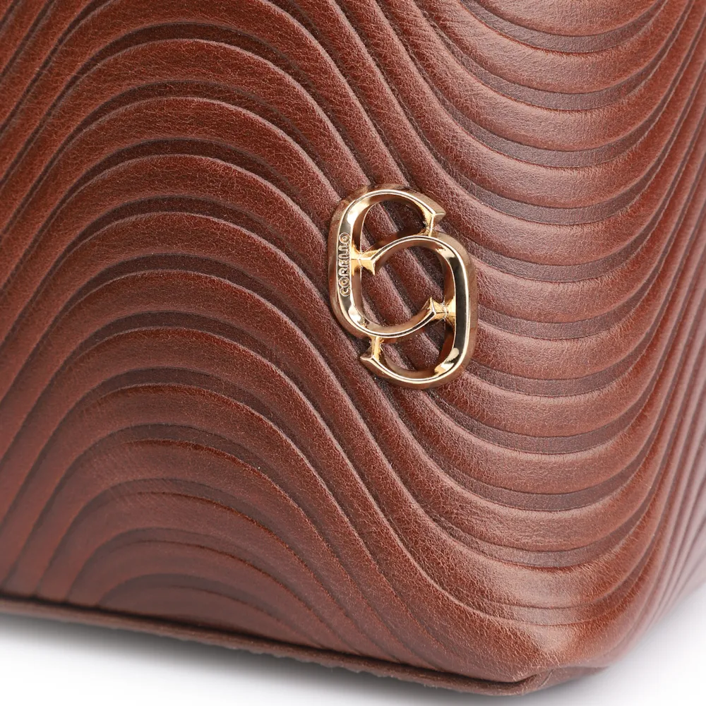 Bolsa De Mão Ondas Couro Marrom - imagem 7