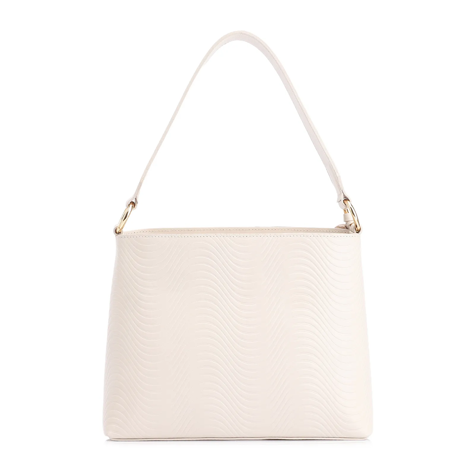 Bolsa De Mão Ondas Couro Off White