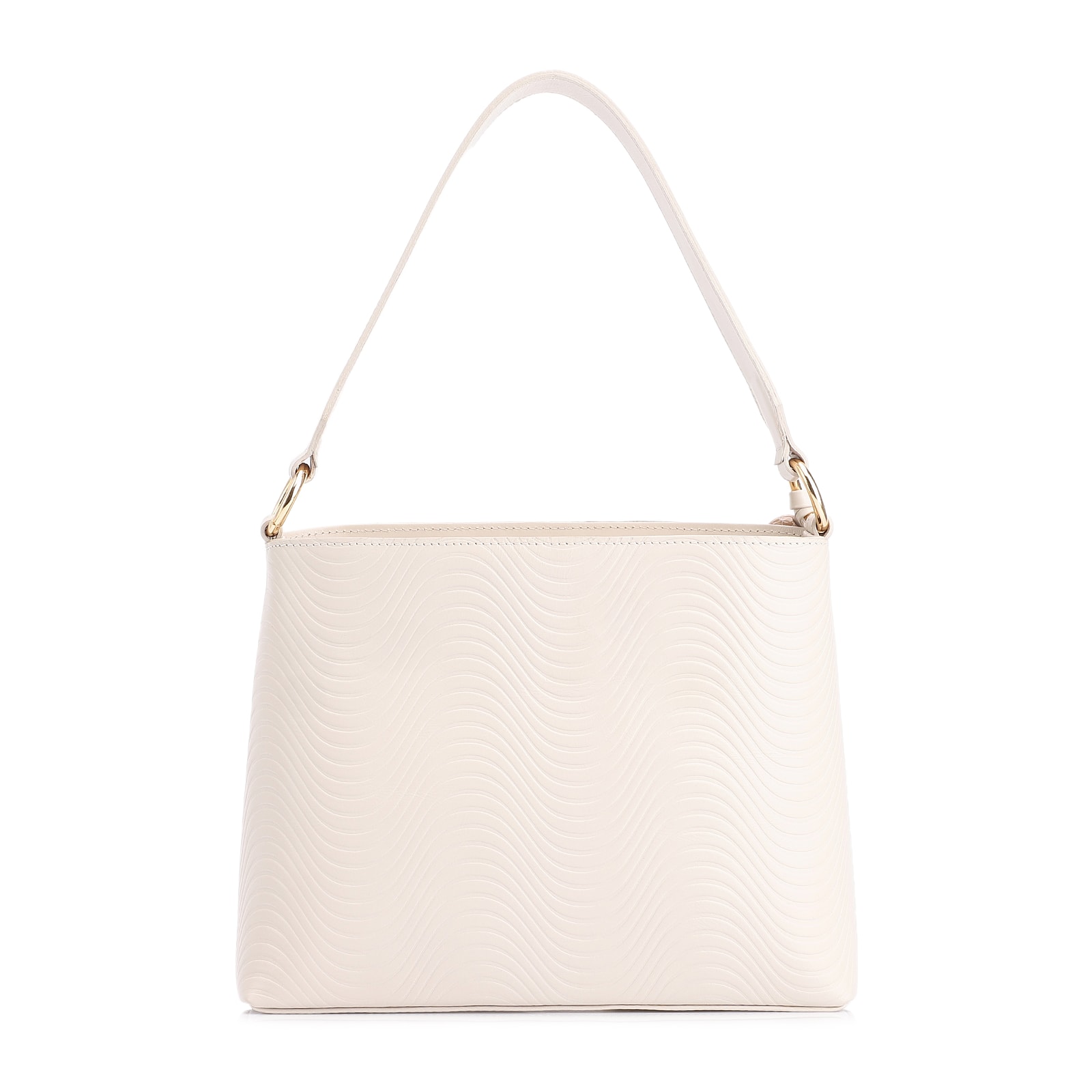 Bolsa De Mão Ondas Couro Off White