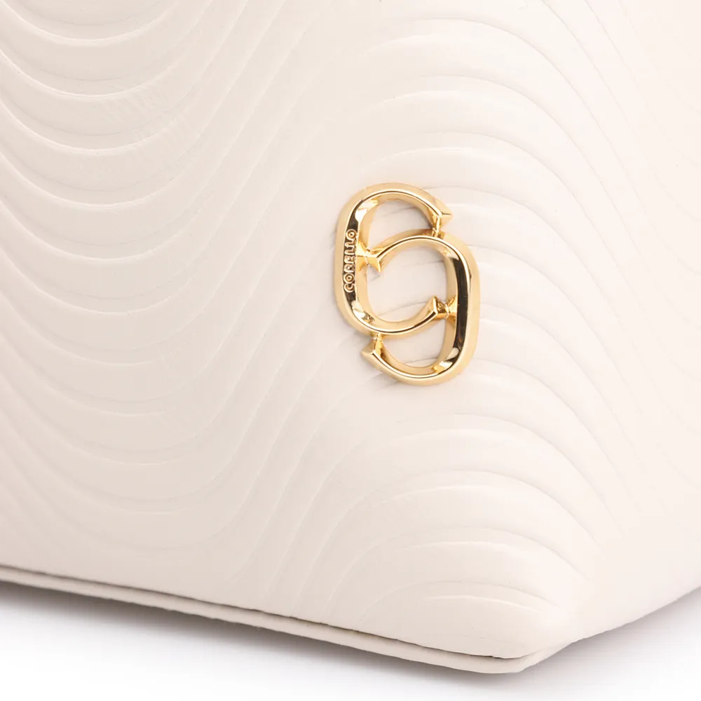 Bolsa De Mão Ondas Couro Off White - imagem 7