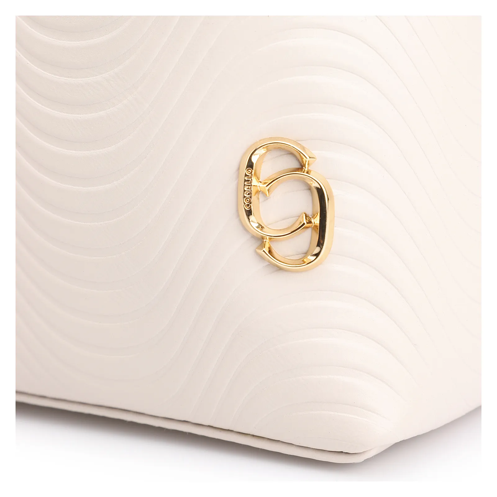 Bolsa De Mão Ondas Couro Off White
