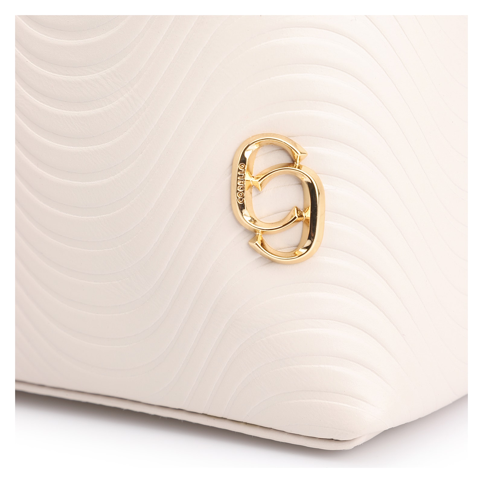 Bolsa De Mão Ondas Couro Off White