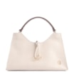 Bolsa De Mão Ondas Couro Off White/Couro Marrom - imagem 1