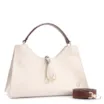 Bolsa De Mão Ondas Couro Off White/Couro Marrom - imagem 2