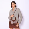 Bolsa De Mão Patchwork Couro Marrom - imagem 2
