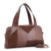 Bolsa De Mão Patchwork Couro Marrom - imagem 3