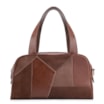 Bolsa De Mão Patchwork Couro Marrom - imagem 1