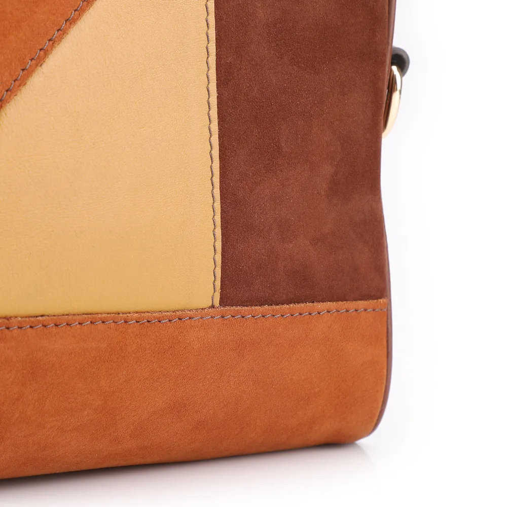 Bolsa De Mão Patchwork Couro Marrom/Couro Colors - imagem 8