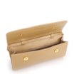 Bolsa De Mão Pequena Couro Bege Aplique Dourado - imagem 5